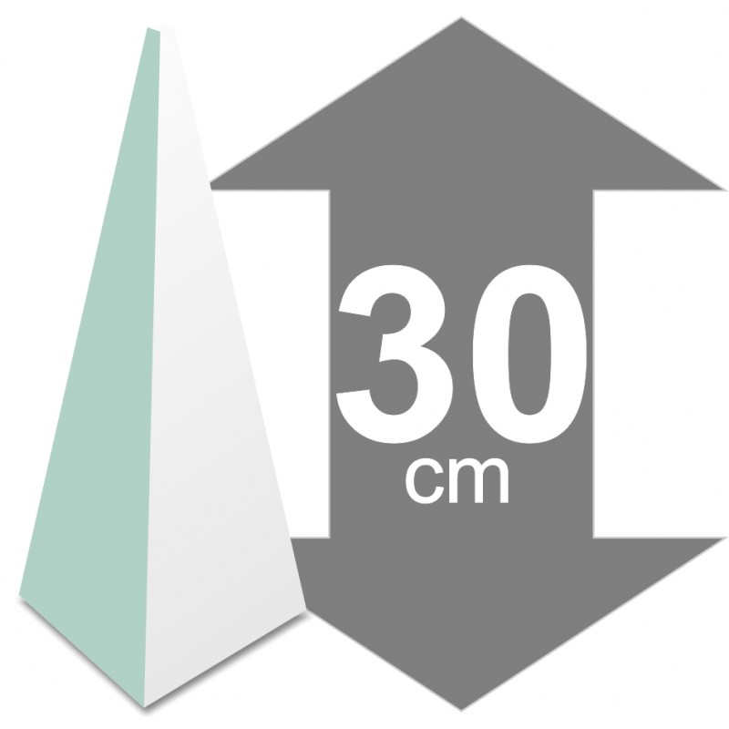 La pyramide en polystyrène hauteur 30cm base 13,4 x 13,4cm