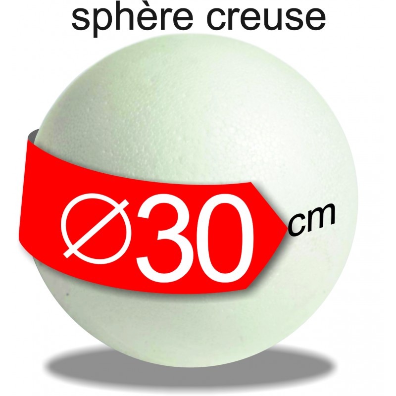 sphère polystyrène creuse diamètre 30 cm - boule