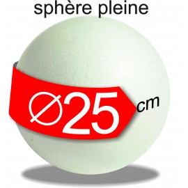 sphère polystyrène pleine diamètre 25 cm - boule