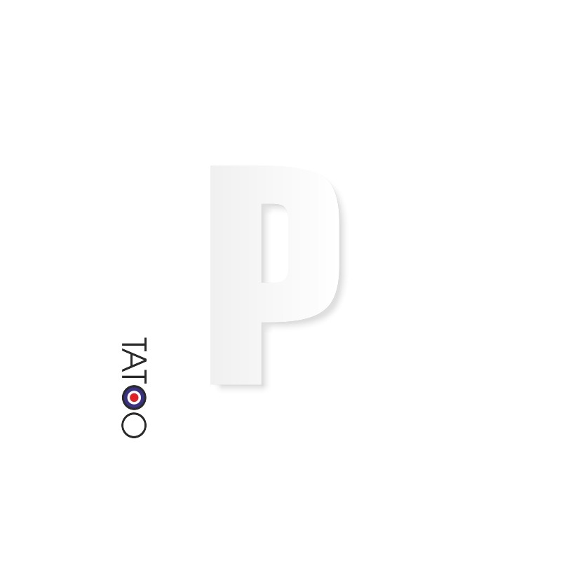 lettre polystyrène P caractère square volume