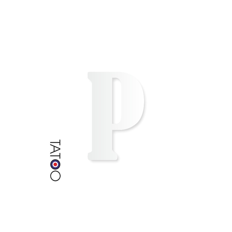 lettre polystyrène P caractère bernard texte volume