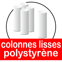 Colonnes lisses en polystyrène de plusieurs diamètres