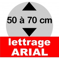 Lettrage ARIAL de 50 à 70 cm