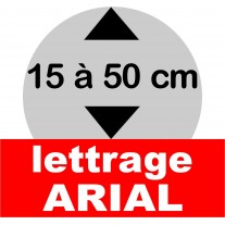 Lettrage ARIAL de 15 à 50 cm